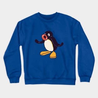 surprised noot penguin meme / pingu Crewneck Sweatshirt